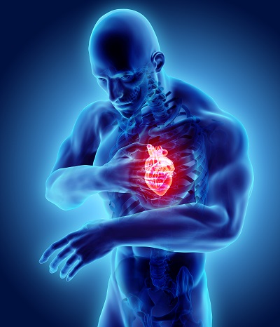 man holding heart during heart attack and knowing he might have not depleted his Phosphatidylserine